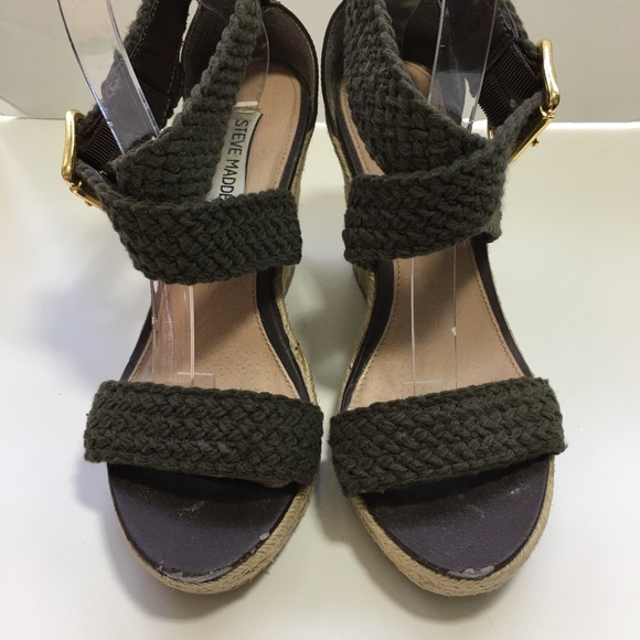 Steve Madden Brown wedge sandals size 7 1/2 - Picture 3 of 6